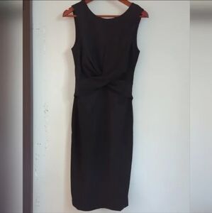 UNIQ | Black Stretchy Knee Length  Sleeveless Cocktail Dress